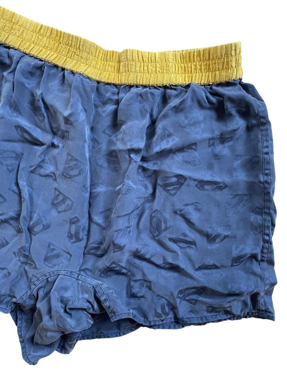 Superman Mens 100% Silk Boxer Shorts Medium DC Comics Logo Pattern - Picture 7 of 9